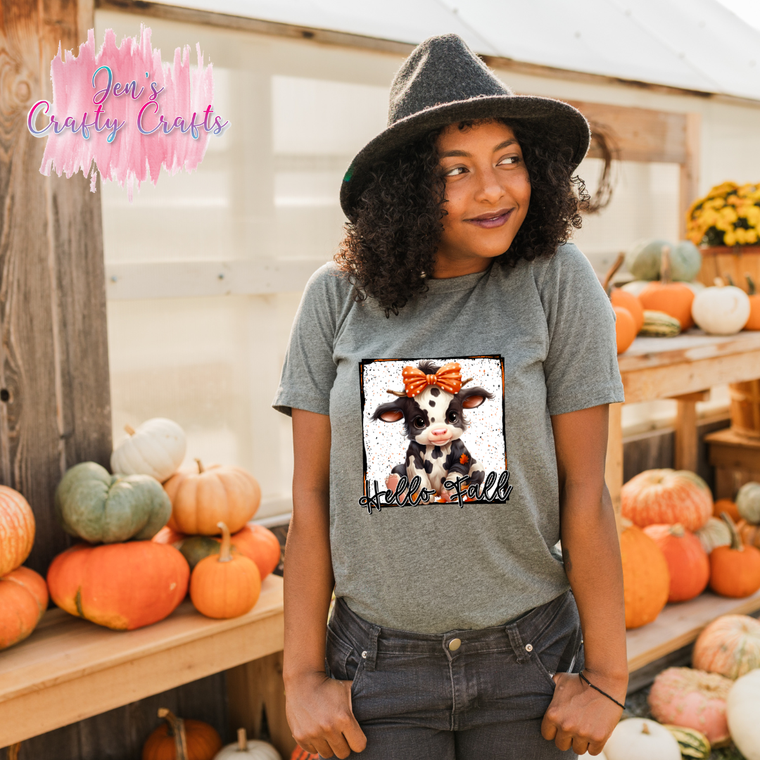 Hello Fall Cute Cow