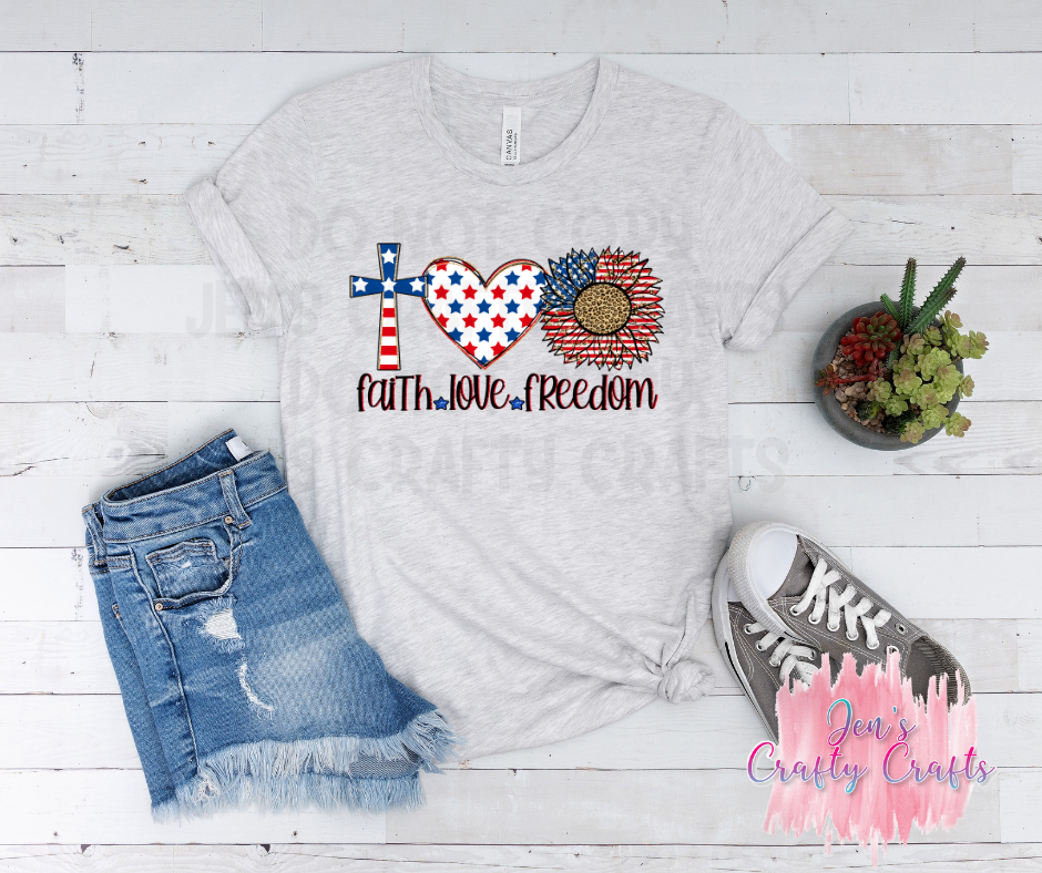 Faith Love Freedom Graphic Tee