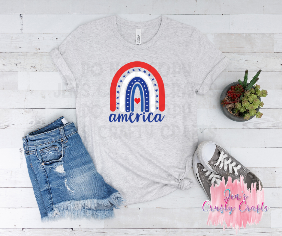 God Bless USA Rainbow Graphic Tee