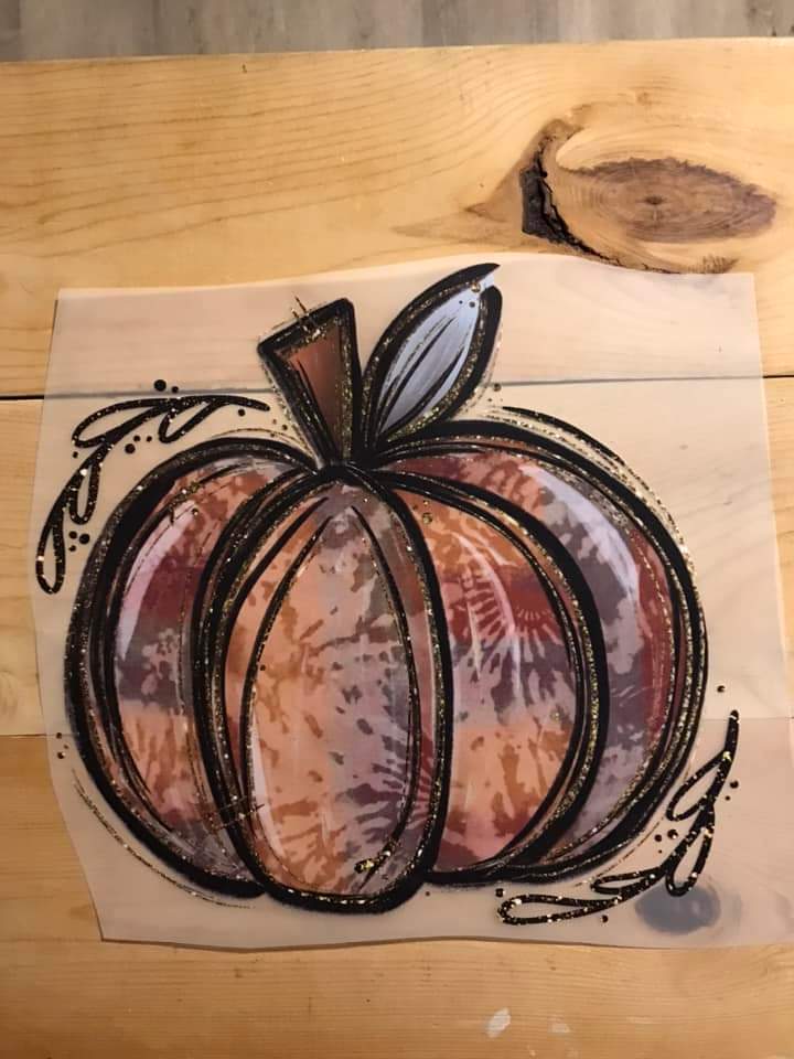 Tie Dye Pumpkin Faux Glitter