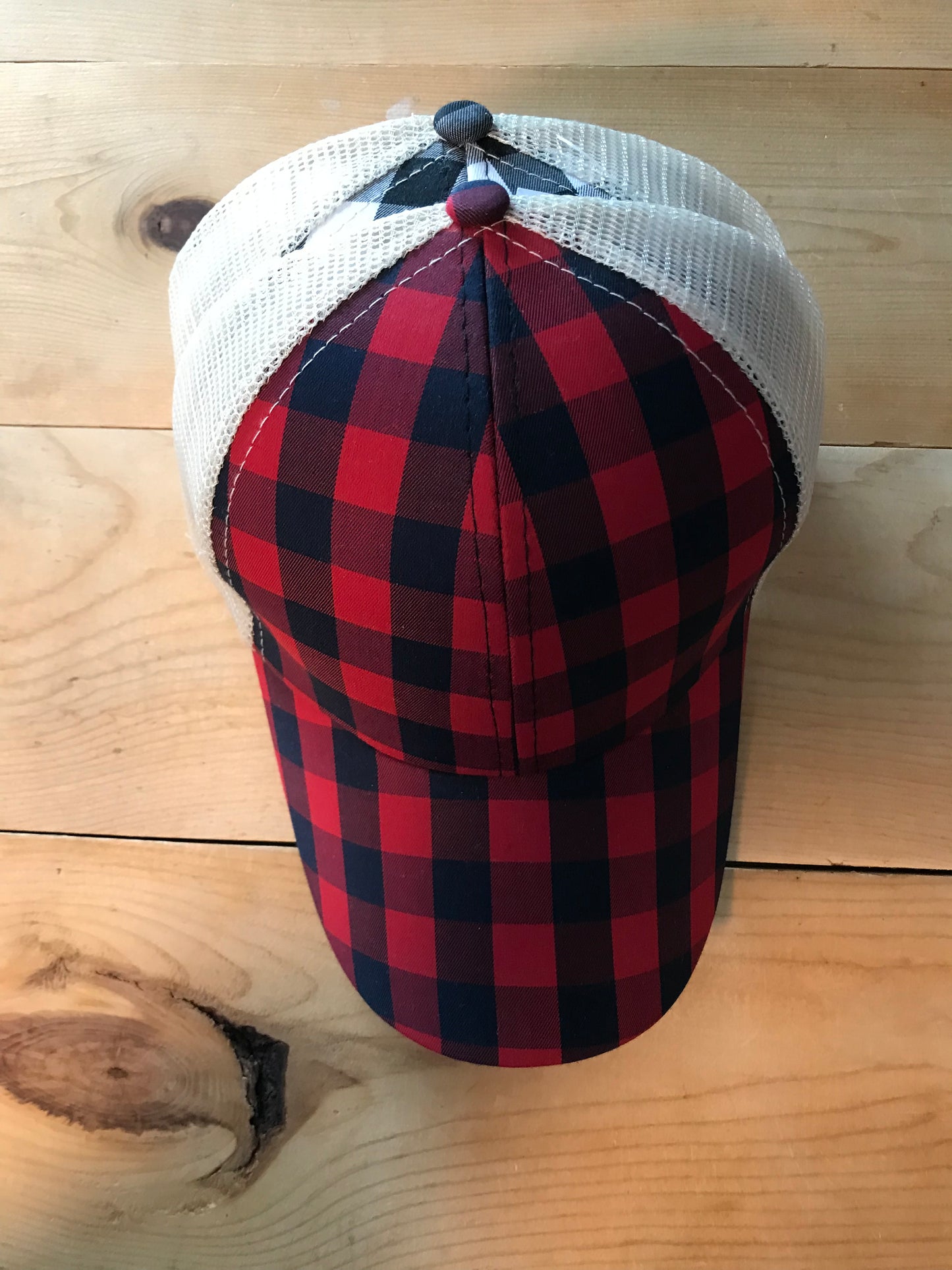 Plaid criss cross hat