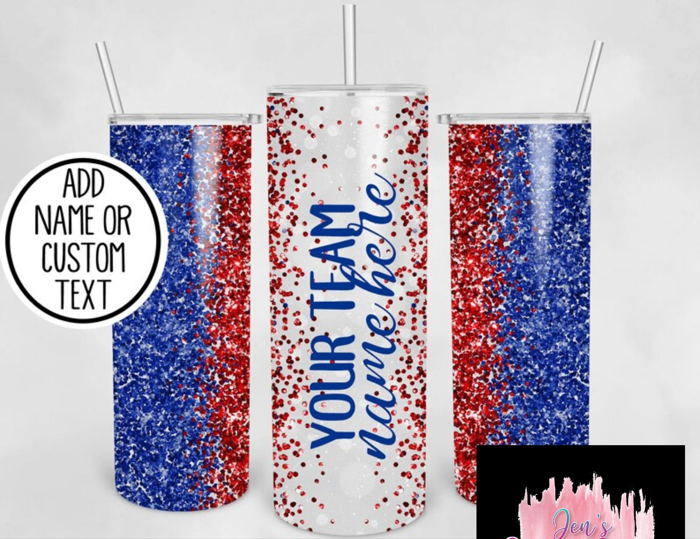 School Mascot 20oz faux glitter tumbler