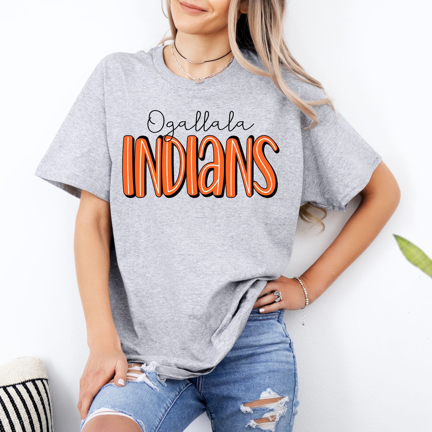 Ogallala Indians Alpha black font