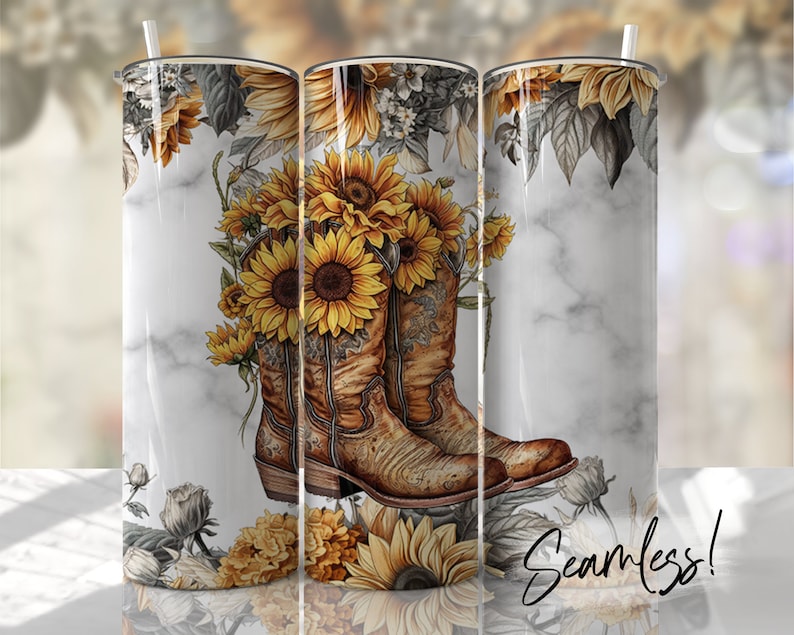 Sunflower Boots 20oz Sub Tumbler