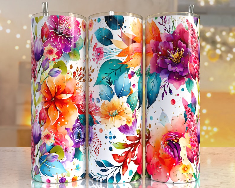 Ink flowers 20oz tumbler