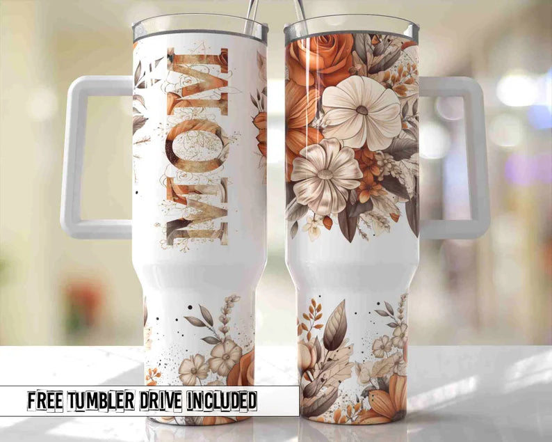 Fall Floral Mom 40 oz Tumbler