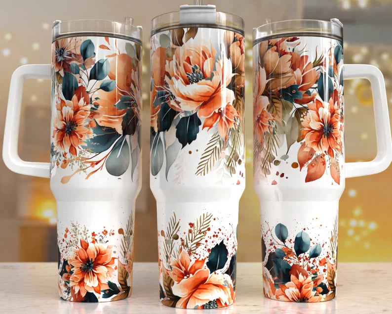 Fall Floral 40 oz Tumbler