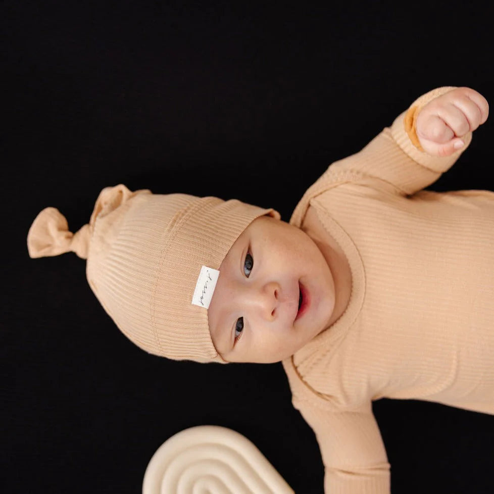 Sandy Beach bamboo beanie + swaddle set