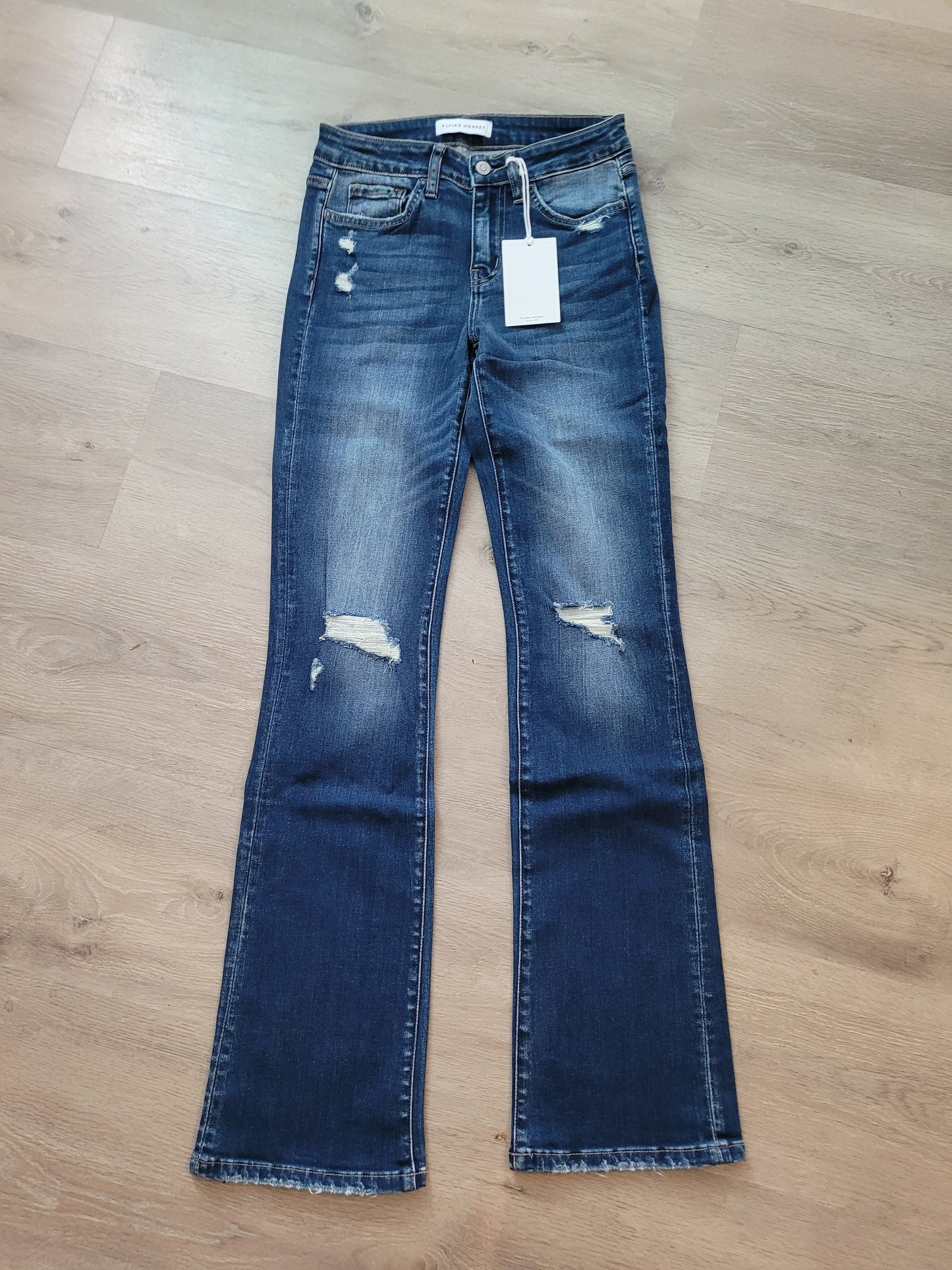 Flying Monkey Dark Wash High Rise Flaire