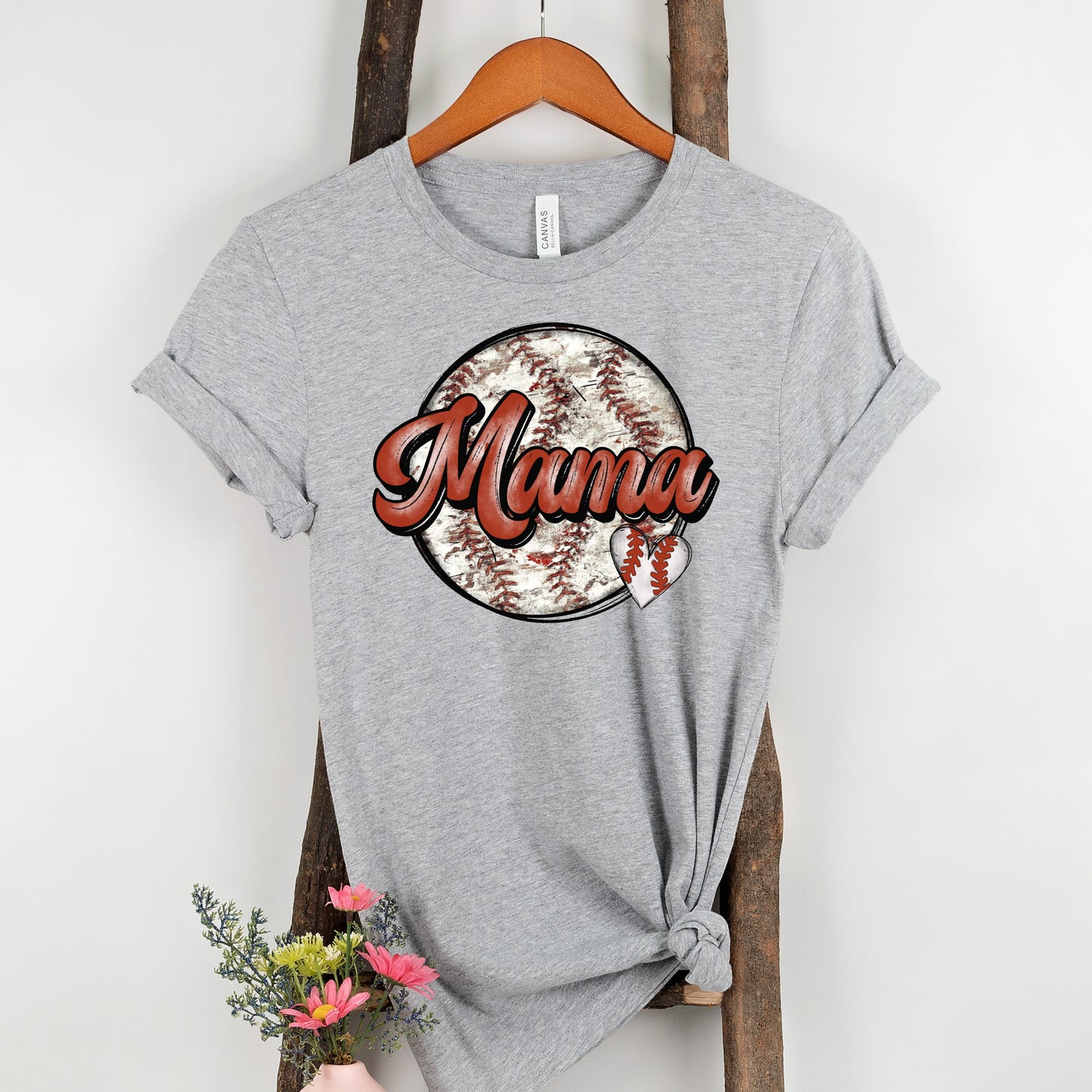 Distressed Baseball Mama