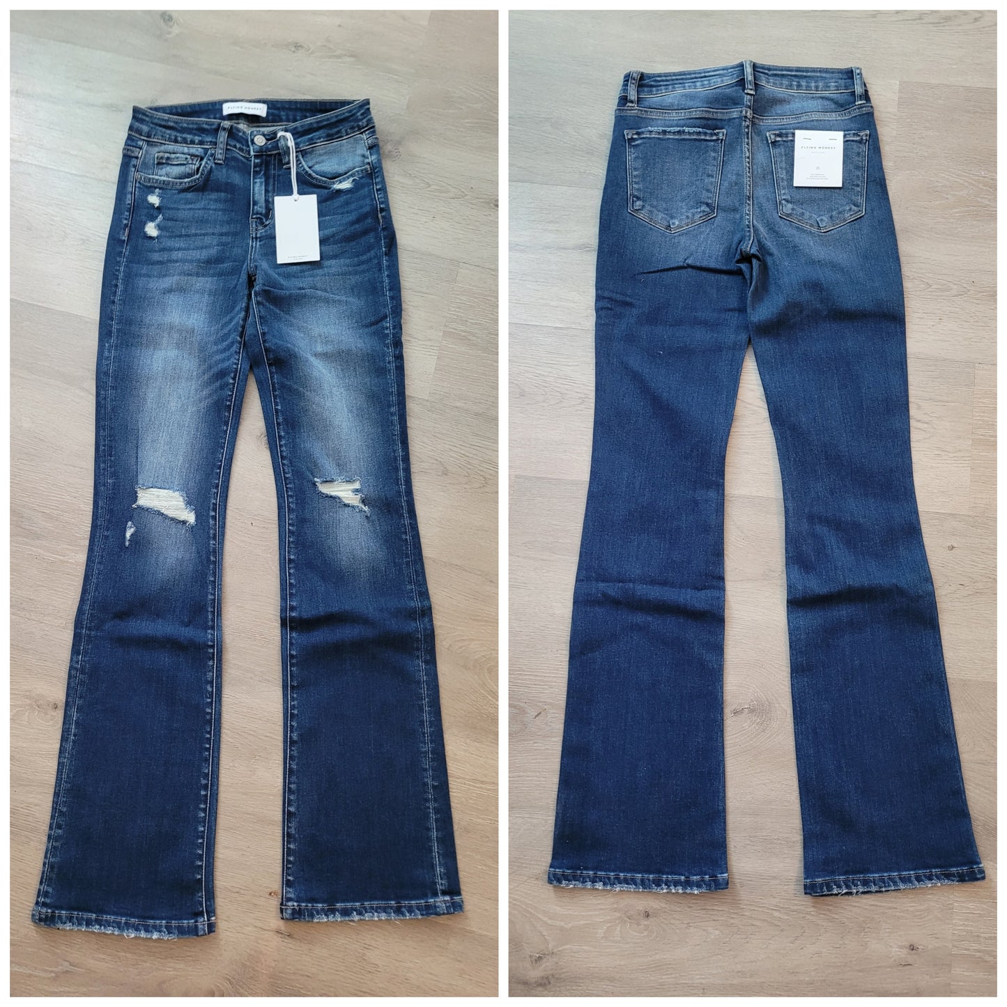Flying Monkey Dark Wash High Rise Flaire