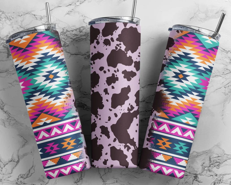 Aztec Cowhide Tumbler