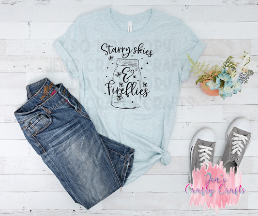 Starry Skies and Fireflies Graphic Tee
