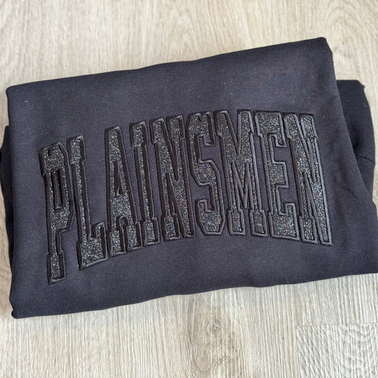Black glitter Plainsmen embroidered Sweatshirt