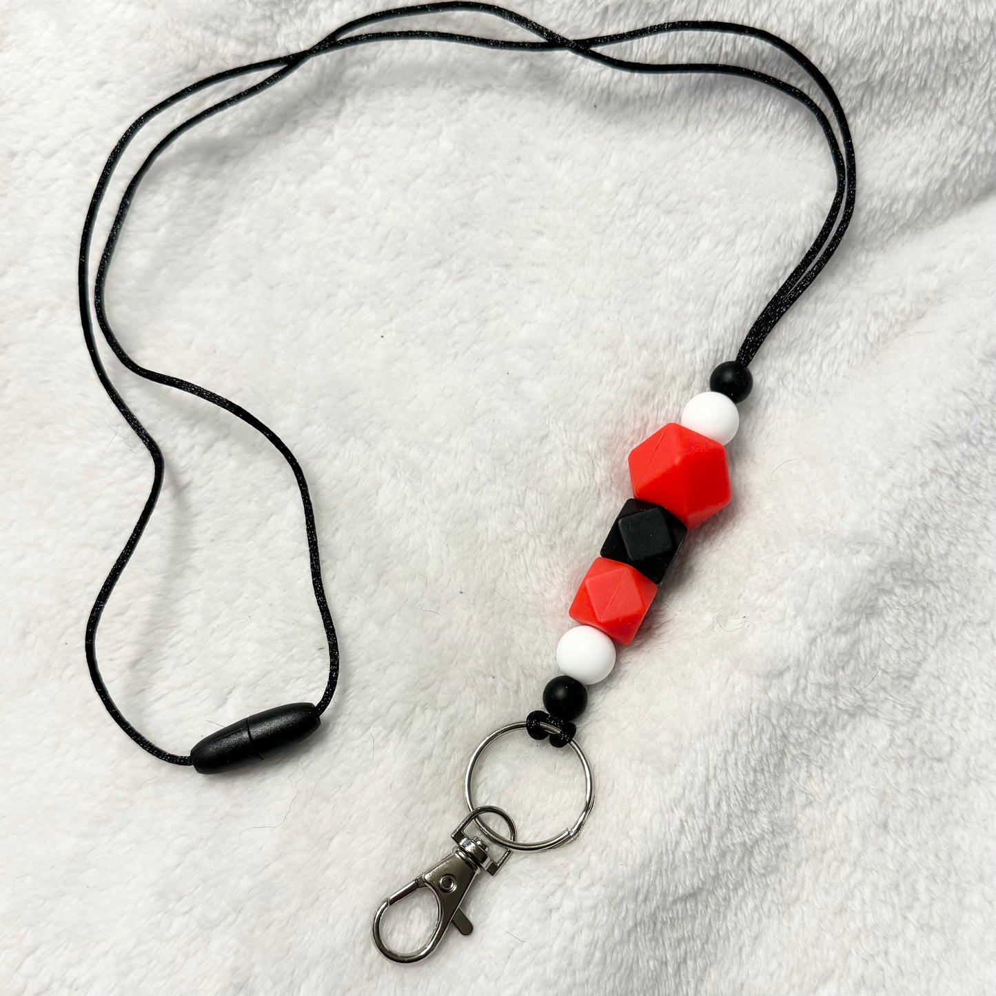 Red/Black/White Lanyard