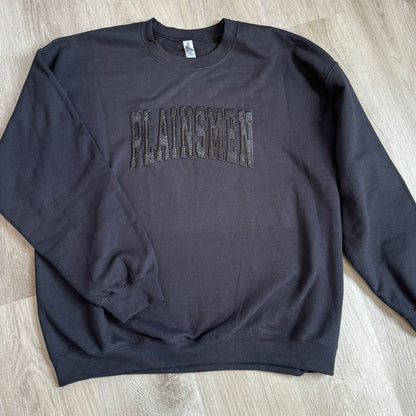 Black glitter Plainsmen embroidered Sweatshirt