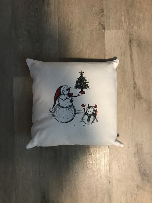 Snowman Christmas pillow