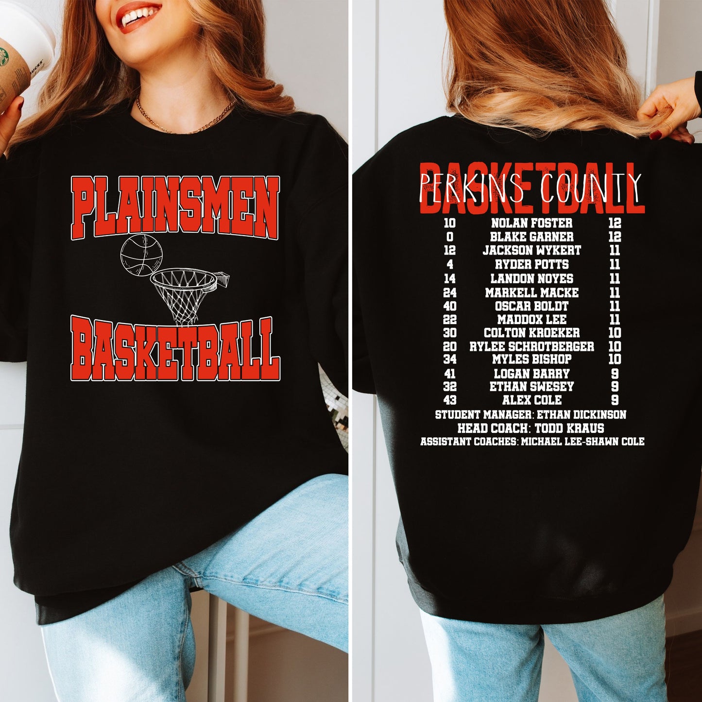 Plainsmen Basketball with Roster Front & Back
