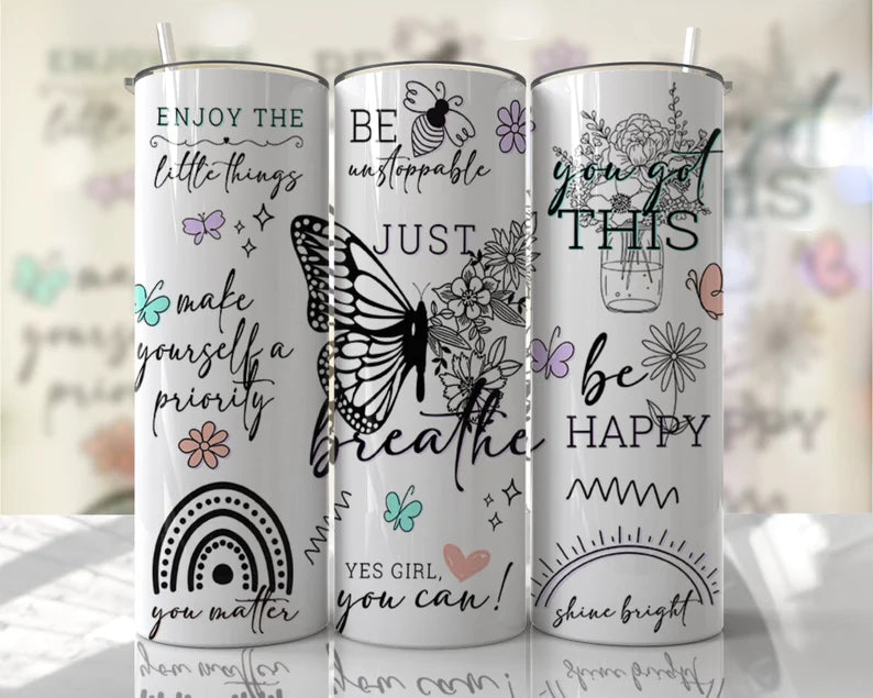 Just Breath Butterfly Tumbler