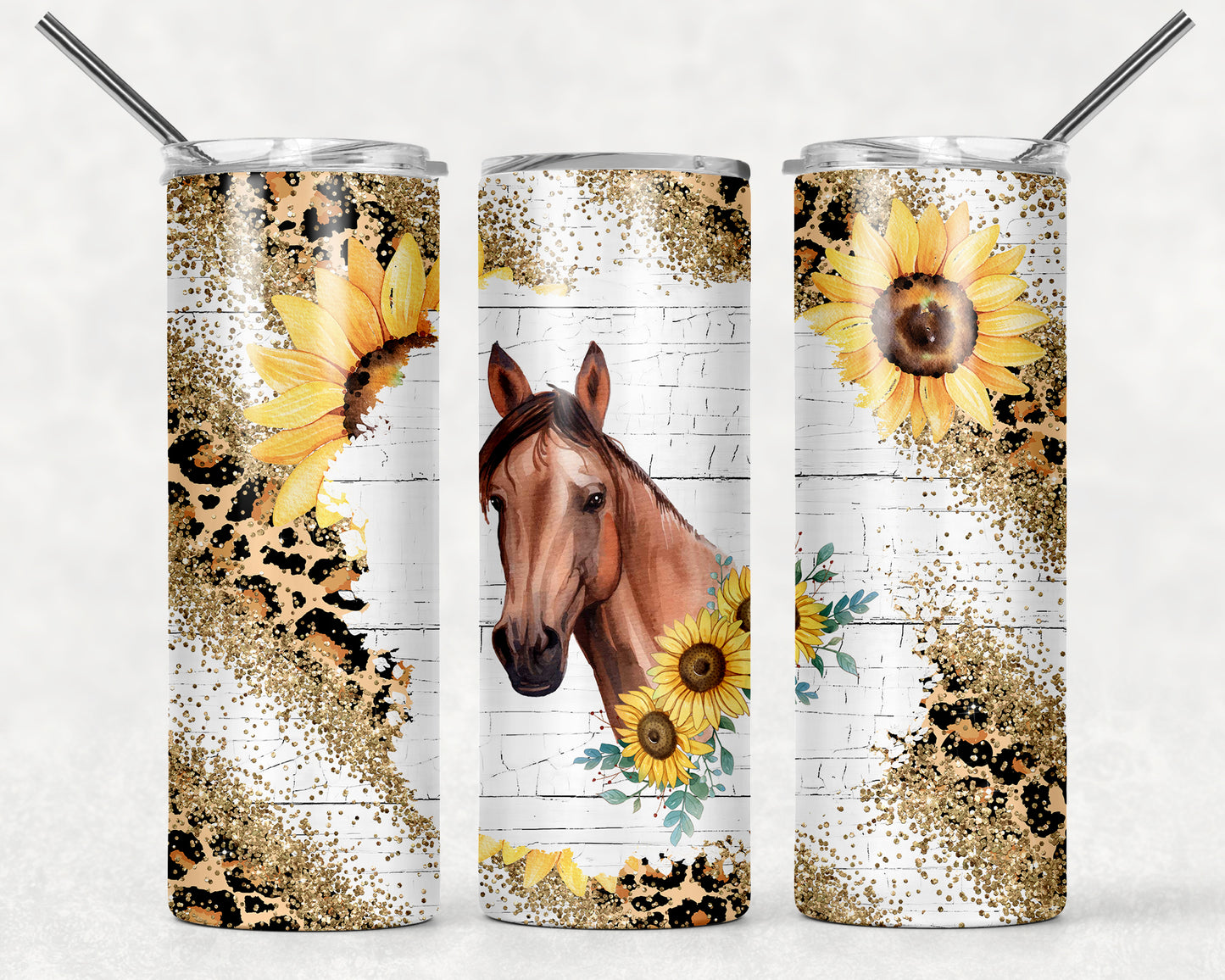Horses Sunflower Tumbler